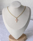 Pink Opal Cross Necklace✨