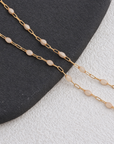 Beige Enamel PaperClip Chain
