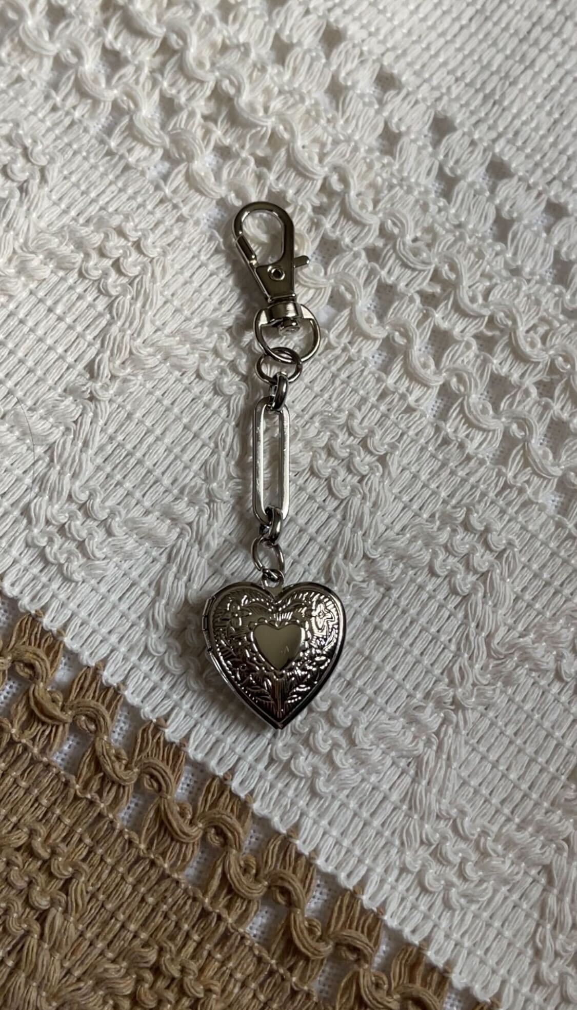 Silver Heart Key Chain
