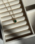 Oval Emerald CZ Necklace