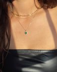 Oval Emerald CZ Necklace