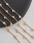 CZ Bezel Heart Chain