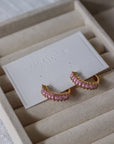 Pink Cz Earrings🎀