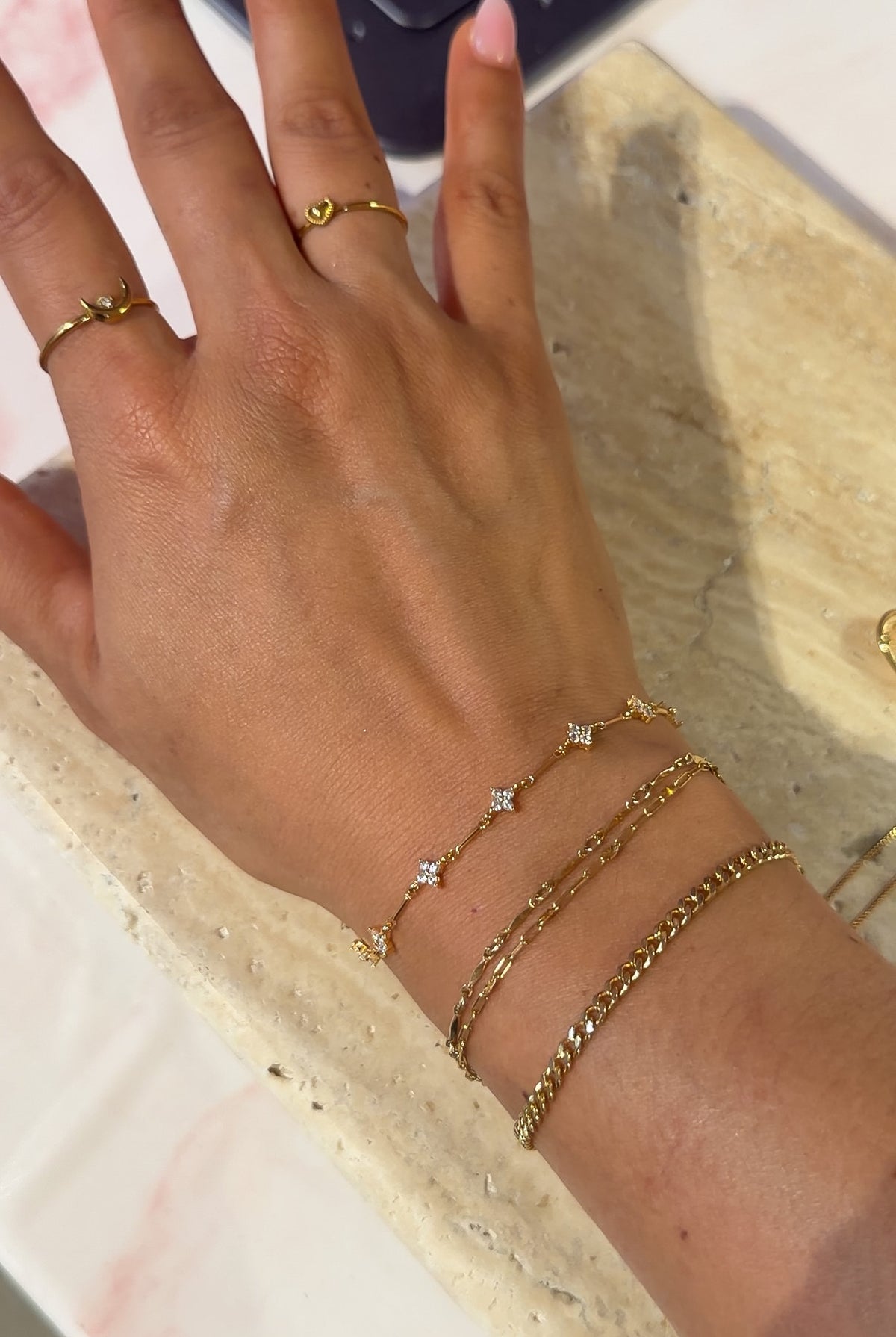 Clover Zircon Chain