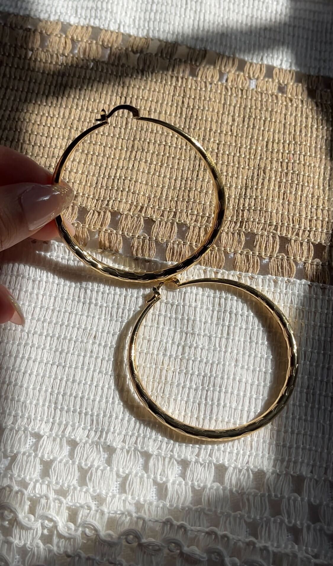 Golden Large Hoops