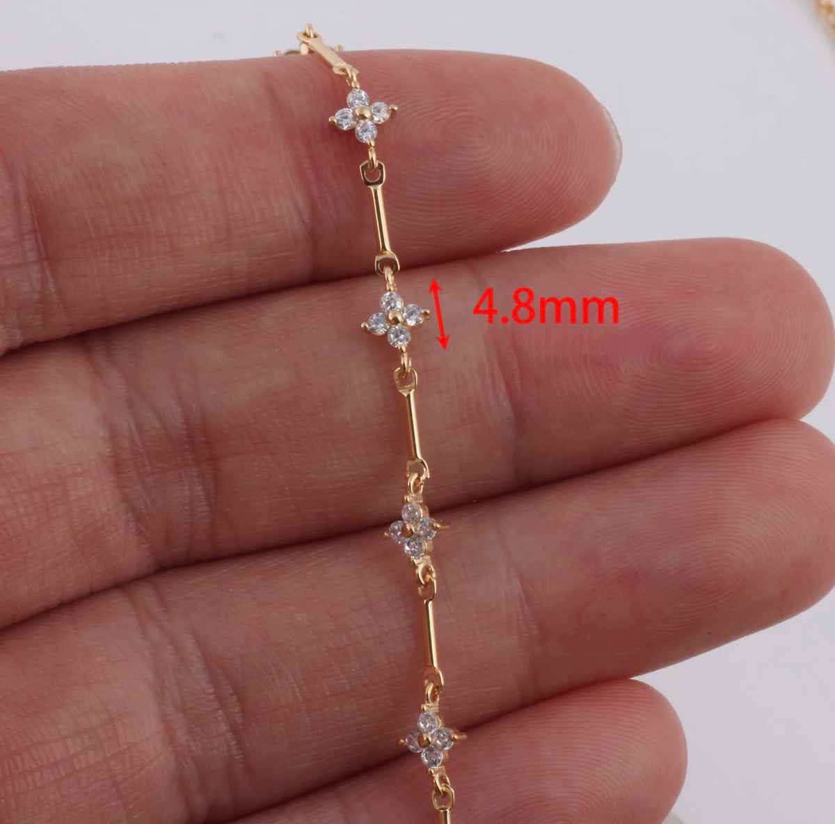Clover Zircon Chain