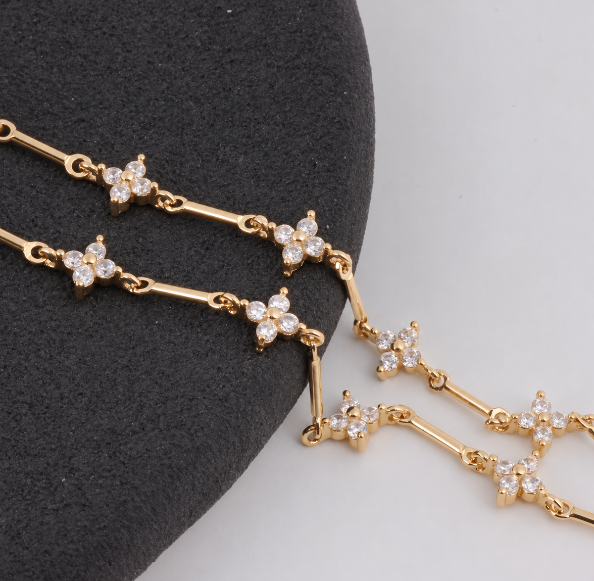 Clover Zircon Chain